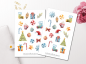 Preview: Weihnachten Aquarell Sticker Set